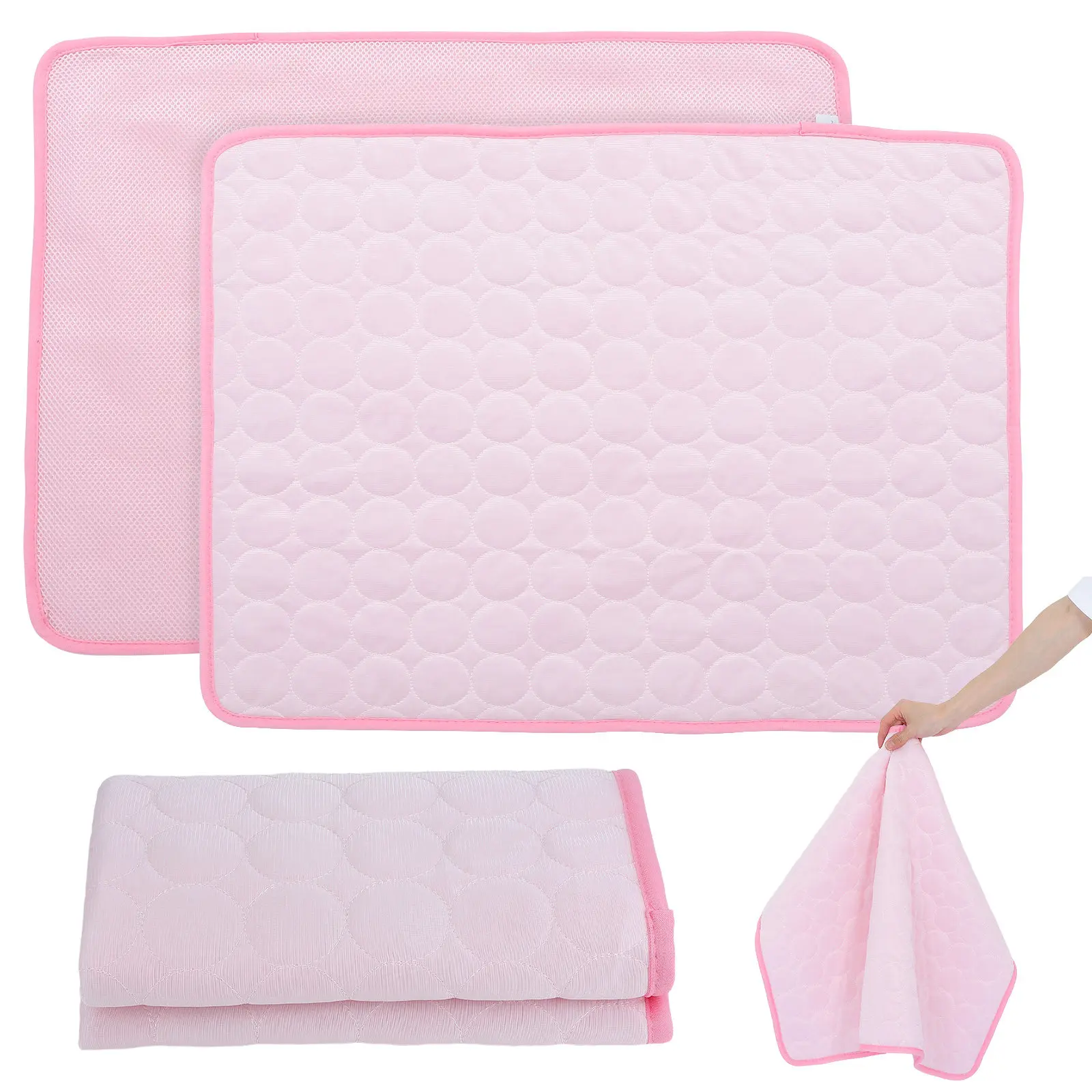 Cooling Mat for Pets Summer Dog Cat Breathable Foldable Comfortable Sleeping Pad for Crate Kennel Car Travel Home Office Chair