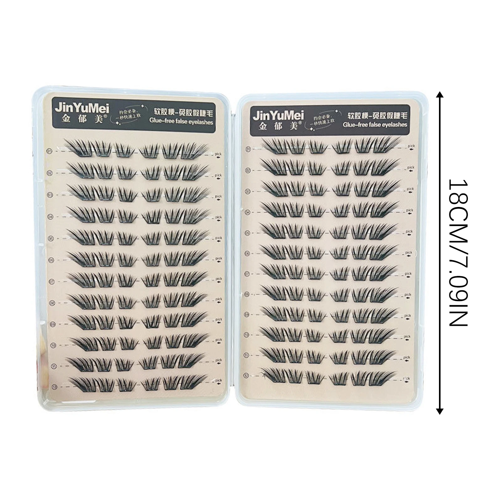 DIY 인조 속눈썹 북 폭스아이 열접착 프리메이드 볼륨 팬 인조 속눈썹 만화풍 자연스러운 초보자용 메이크업 용품