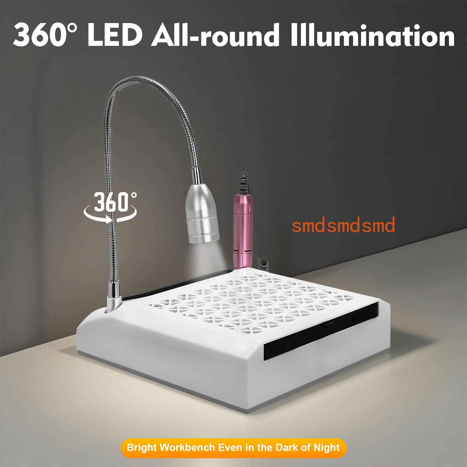 

4-in-1 Manicure Machine Nail Polishing Electric Drill Mill Cutter Led Light Pedicure File Nail Vacuum Cleaner for Personal Salon