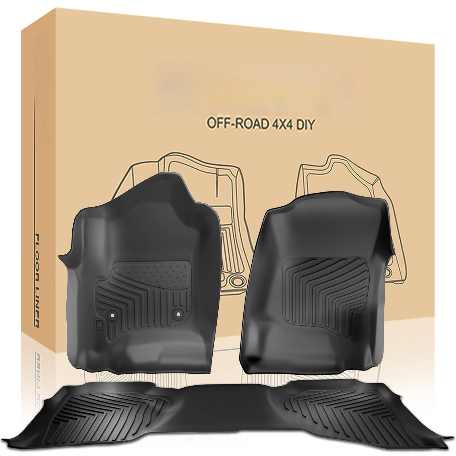 

Коврики для пола (вкладыши) для Chevrolet Silverado/GMC Sierra 1500 2014-2018, удлиненная кабина