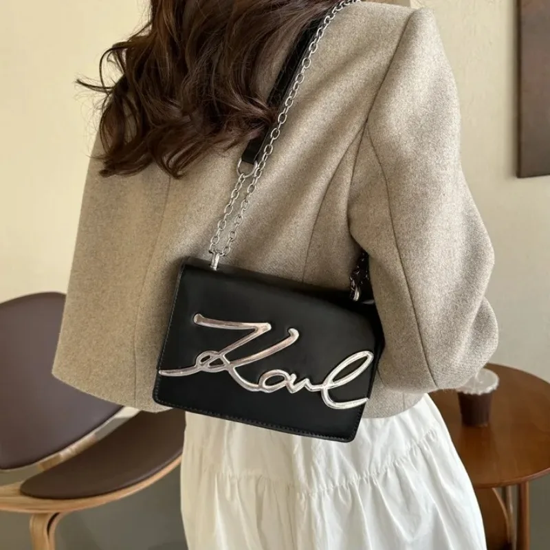 

New Vintage Ladies Chain Crossbody Bag Versatile Commuter Shoulder Bag Luxury Design PU Leather Square Handbag