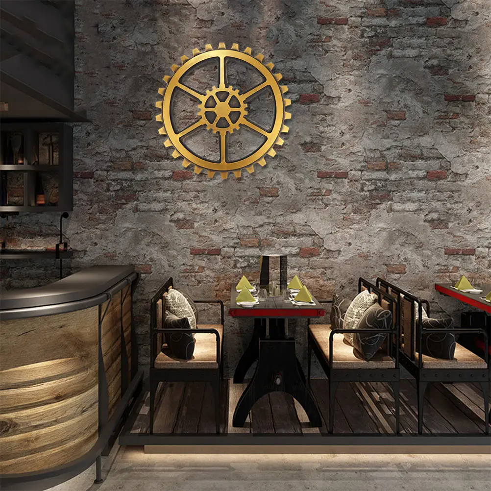 

Gear Wall Decor Wooden Retro Home nament Vintage Hanging Decoration Bedroom Office Accessory Photography Prop Long Lasting