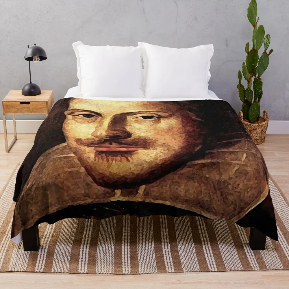 

William Shakespeare Portrait Throw Blanket Sofa Quilt Fluffy Shaggy Blanket Picnic Blanket