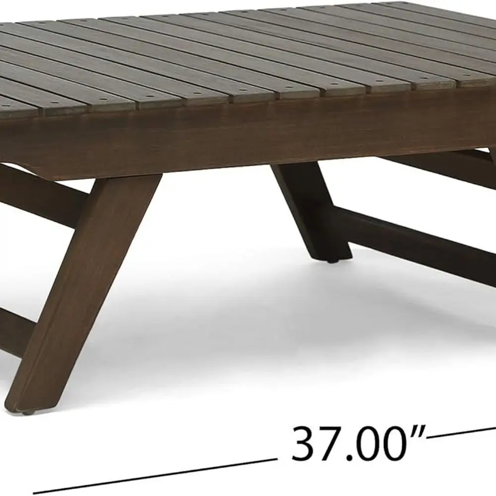 طاولة قهوة خشبية خارجية ملونة باللون الرمادي من كايل #2