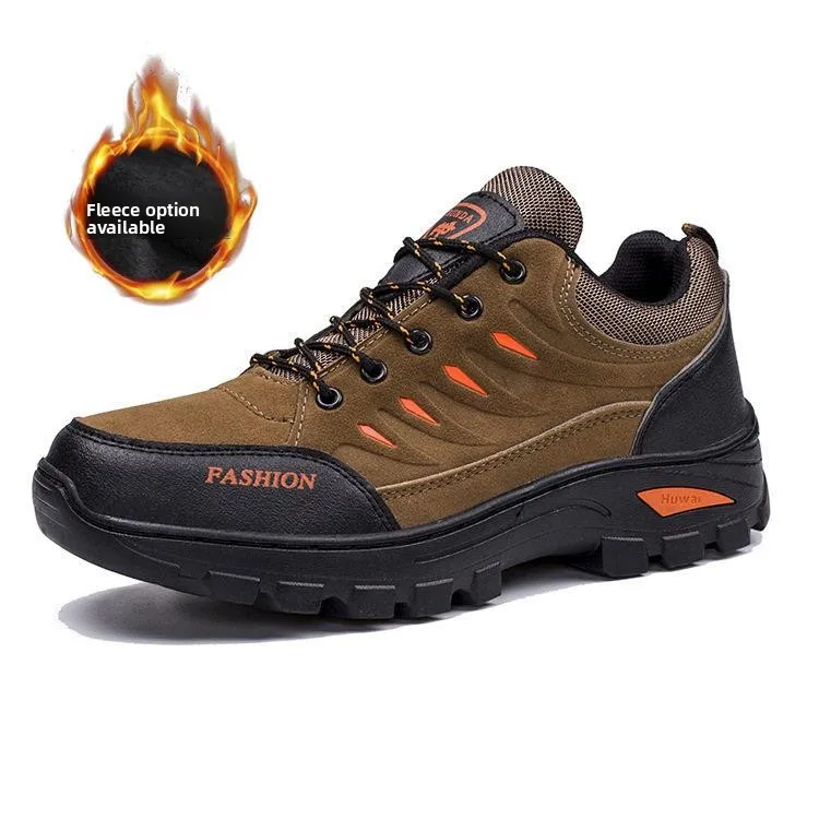 

Trendy Outdoor Hiking Sports Shoes Breathable Low Cut Mountain Climbing Shoes Flat Heel mid Cut Walking Shoes Cotton Work Boots