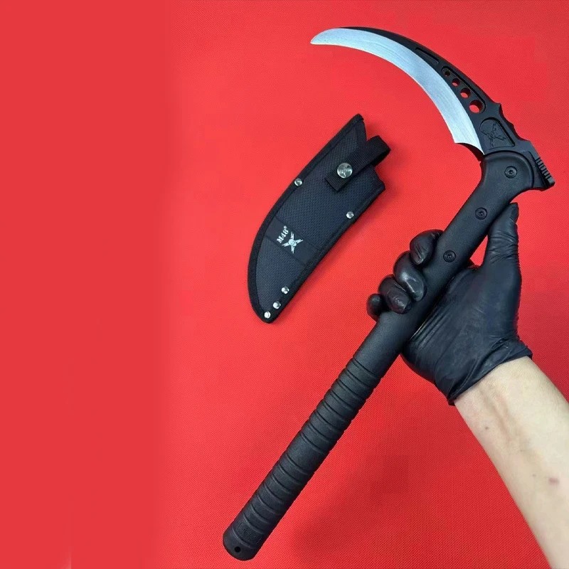 

47cm Outdoor EDC Multifunction Stainless Steel Camping Tactical Sickle Harvester Car Emergency Tool (No Blade)