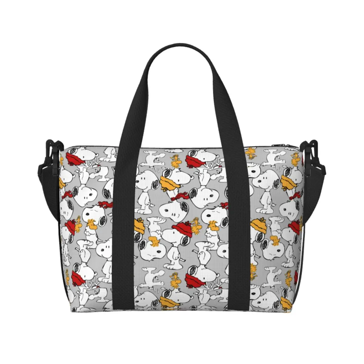 

Custom Snoopys Dog Pattern Cartoon Comic Tote Bag Women Large Capacity Beagle Beach Gym Travel Bags