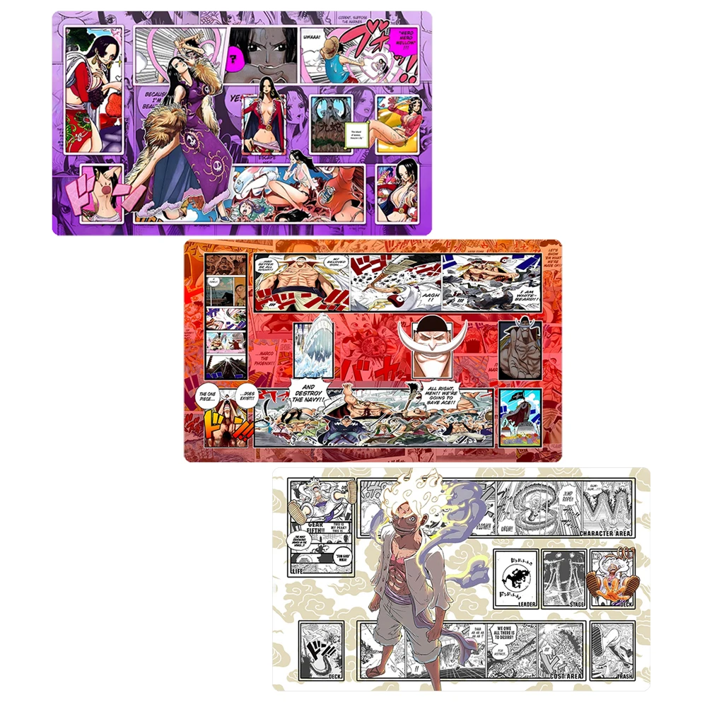 One Piece Card Mat Nika Luffy Nico Robin Zoro Doflamingo Kaidou DIY OPCG Anime Figure Custom Card Battle Table Mat 60*35cm Gift