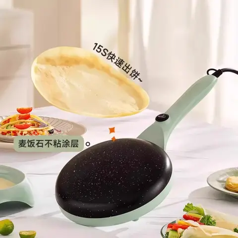 팬케이크 기계 가정용 라자냐 팬케이크 작은 아침 식사 기계 스프링 롤 스킨 자동 전기 케이크 팬 요리 기계
