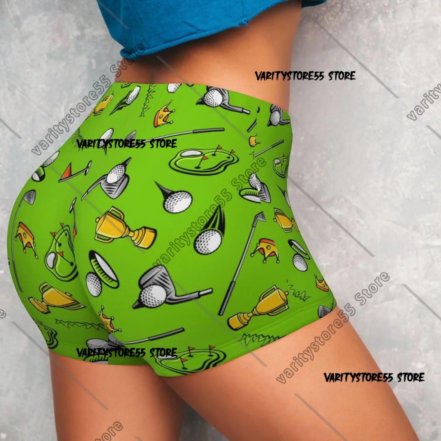 شورت رياضي مطبوع للتمرين للنساء، شورت نشط ناعم وناعم لصالة الألعاب الرياضية واليوجا