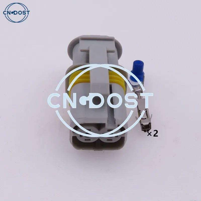 1 Set 2 Pin 18385000002 AC Assembly Grey Automotive Socket Car Connector Light Plug