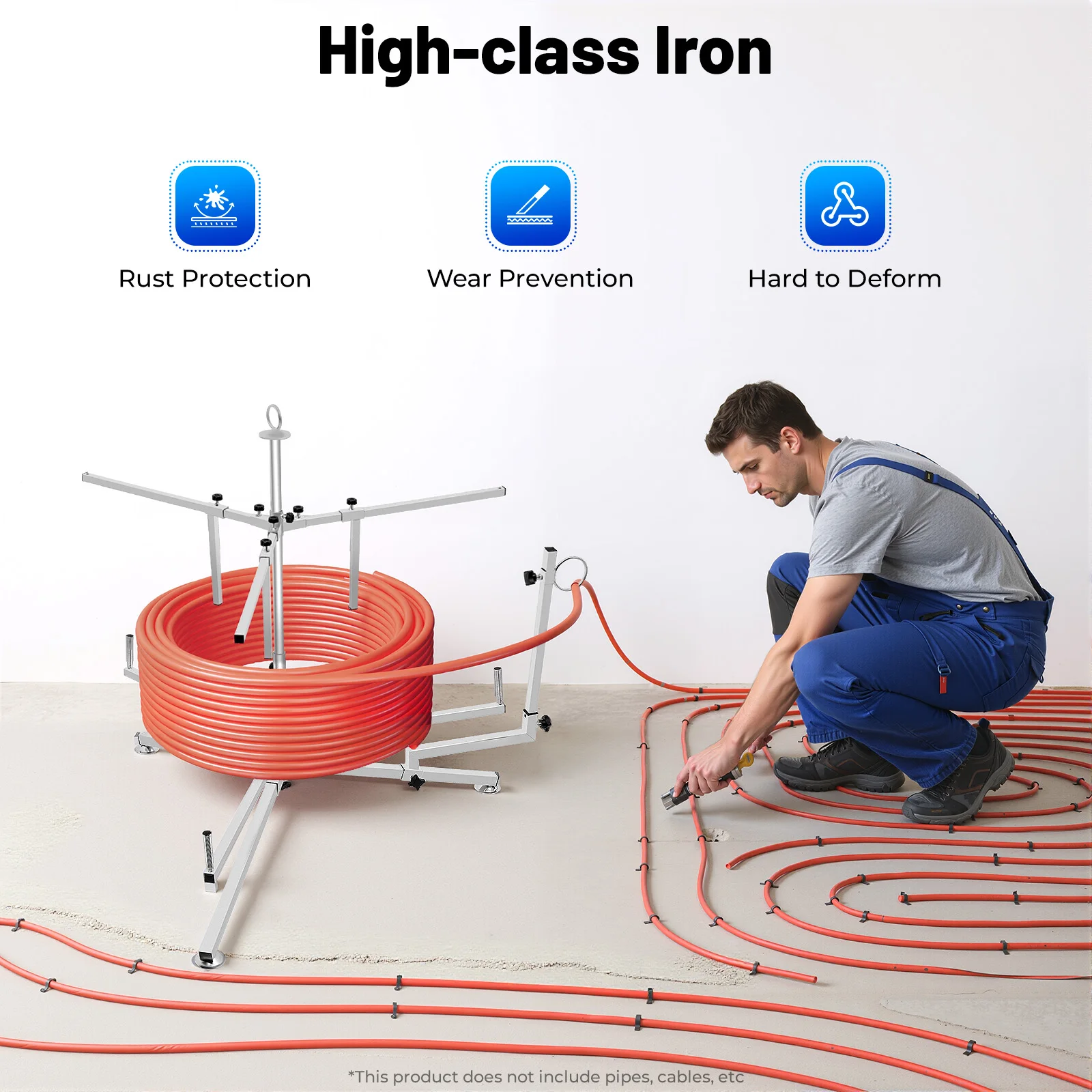 

Держатель для труб теплого пола, регулируемая конструкция, отличная фиксация, практичные ручки, усиленное основание
