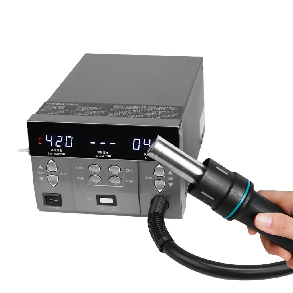 

High Quality Soldering Rework Station 500 Degree Hot Air Blower Gun Spiral/straight Winds 200 Air Volume Electric Power