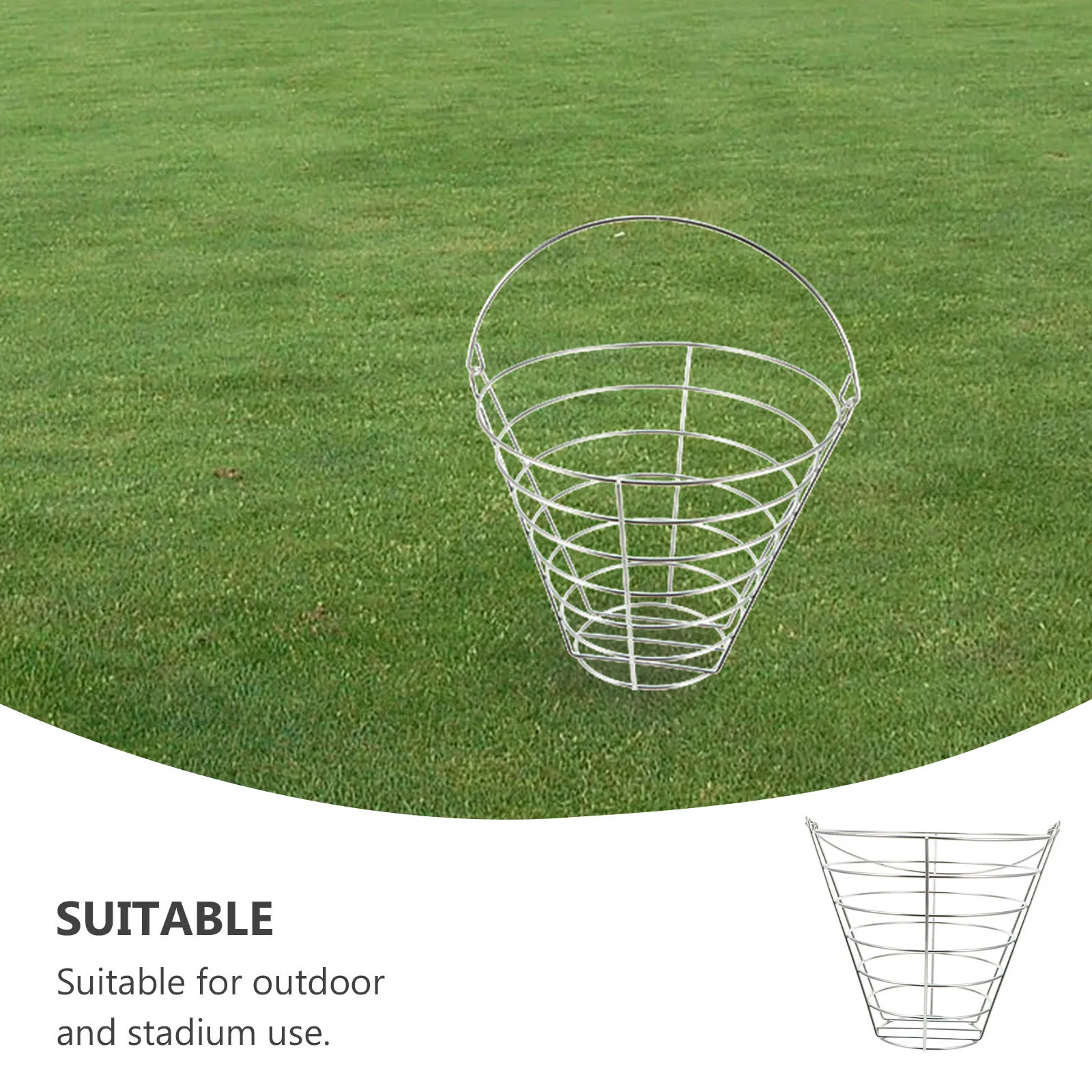 

Golf Heavy Duty Iron Frame 50-Ball Capacity Large Storage Container For Outdoor Stadium Practice With Handle Golfball Holder