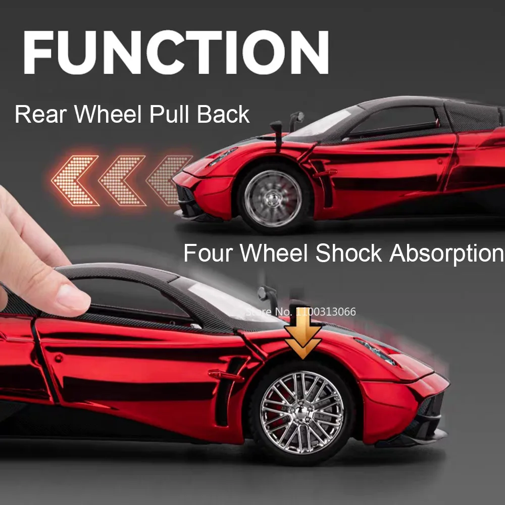 1:24 alliage Pagani Huayra dynastie BC jouets voitures modèles miniatures retirer la lumière son pneus en caoutchouc Supercar enfant en bas âge enfants cadeaux