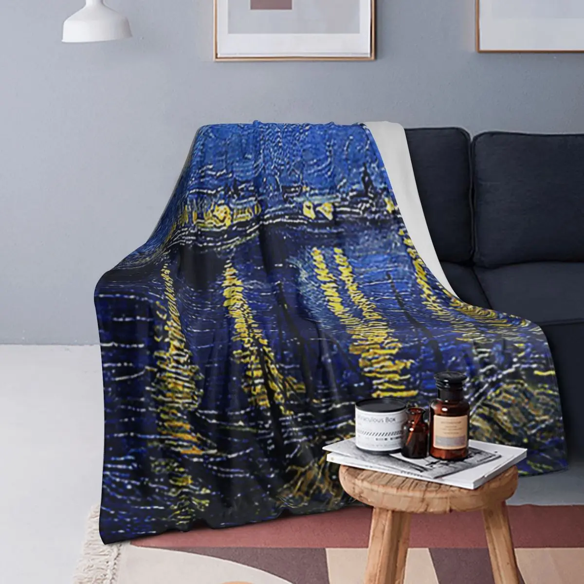 

Van Gogh Blanket Soft Warm Flannel Throw Blanket Cover for Bed Living room Picnic Travel Home Sofa