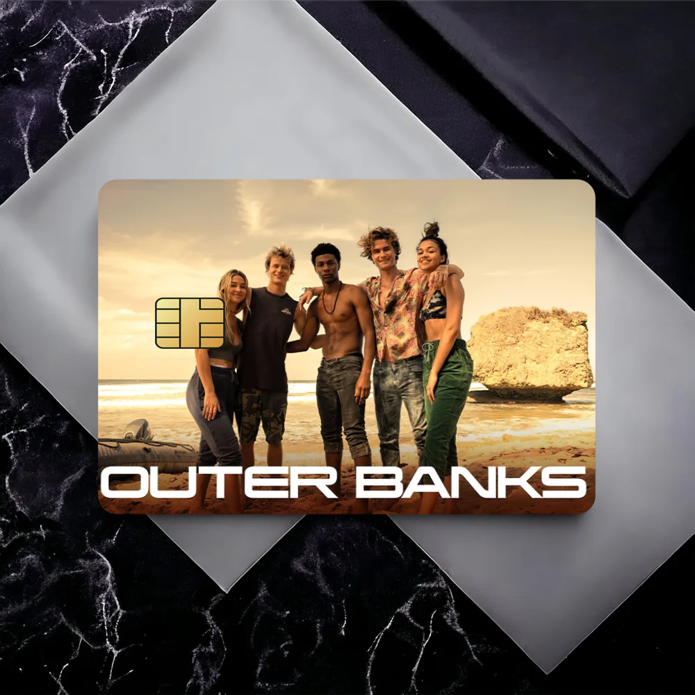 Movie O-Outer Banks O-OBX Bank Credit Cards Bus Pass Stickers Cool Decoration Waterproof 4PCS Card