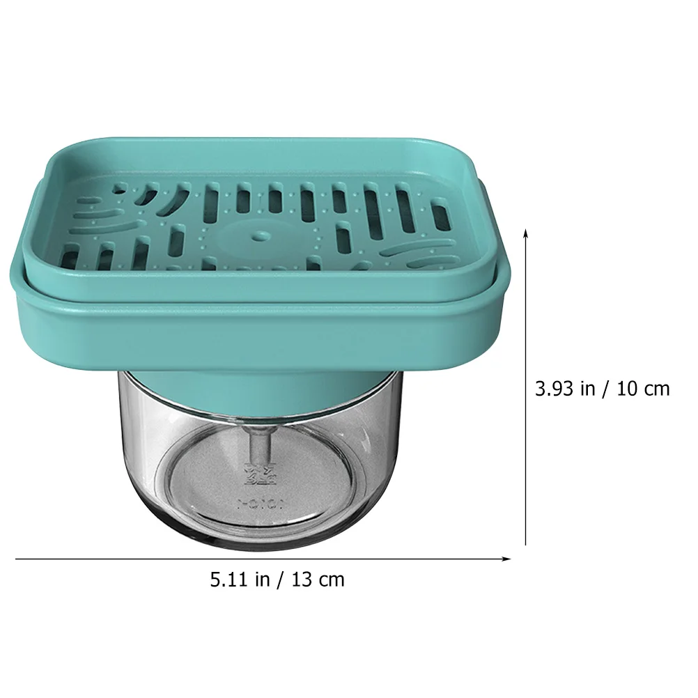 

Modern Pressure Storage Bottle Dishwashing Soap Holder Sink Blue Plastic Liquid