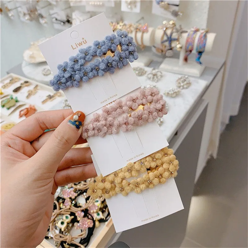 50Pcs 1.5Cm Mini Plush Artificial Flower Korean Woolen Floret Pieces Handmade DIY Wholesale Hairpin Shoes Bag Accessories