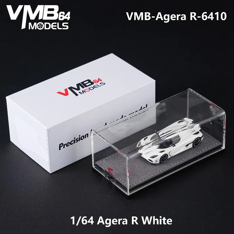 

VMB 1/64 Agera R White Blue Floral Cast-Polymer Realistic Static Resin Car Model, Boys' Toy, Adult Collection Decoration Item.