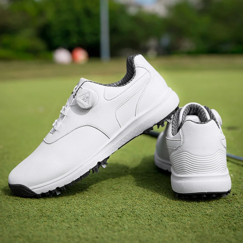 

Новые мужские туфли для гольфа из натуральной кожи для тренировок по гольфу, мужские черные, белые спортивные туфли, мужские брендовые кроссовки для гольфа, мужские