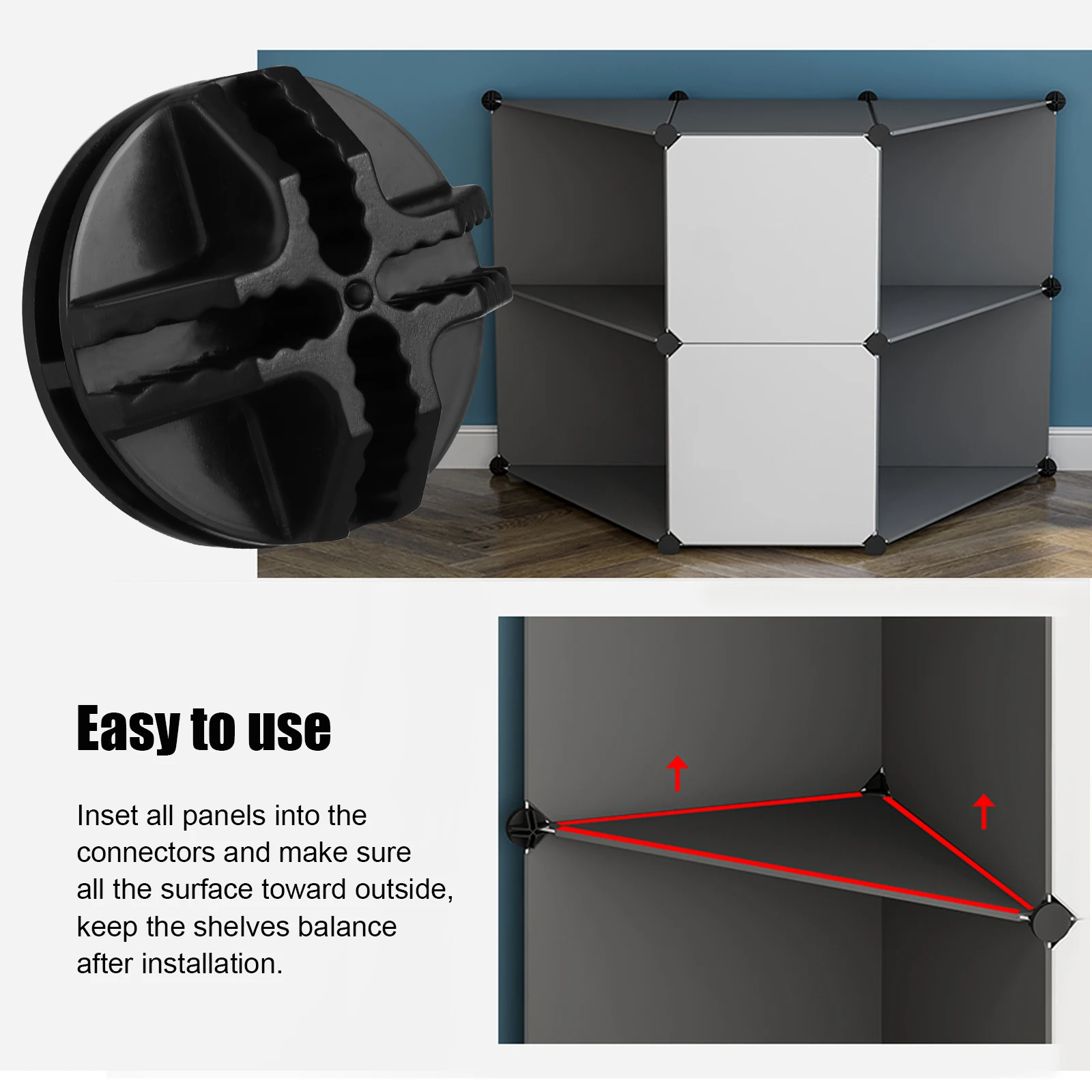 

30 pcs Wire Cube Plastic Connectors Interlocking Sturdy Thickened Closet Divider Shelf Organizer Grid Storage Clasps Clips For