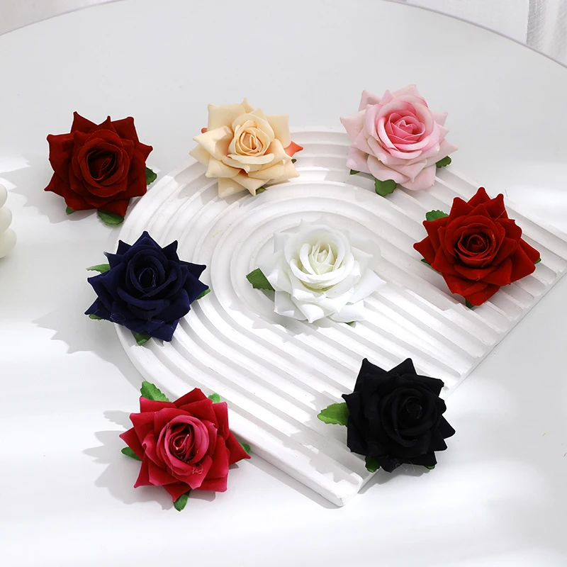 100pcs 7cm Silk Artificial Flower Rose Heads For Home Wedding Decoration DIY Scrapbooking Fake Flower Wall Garden Craft