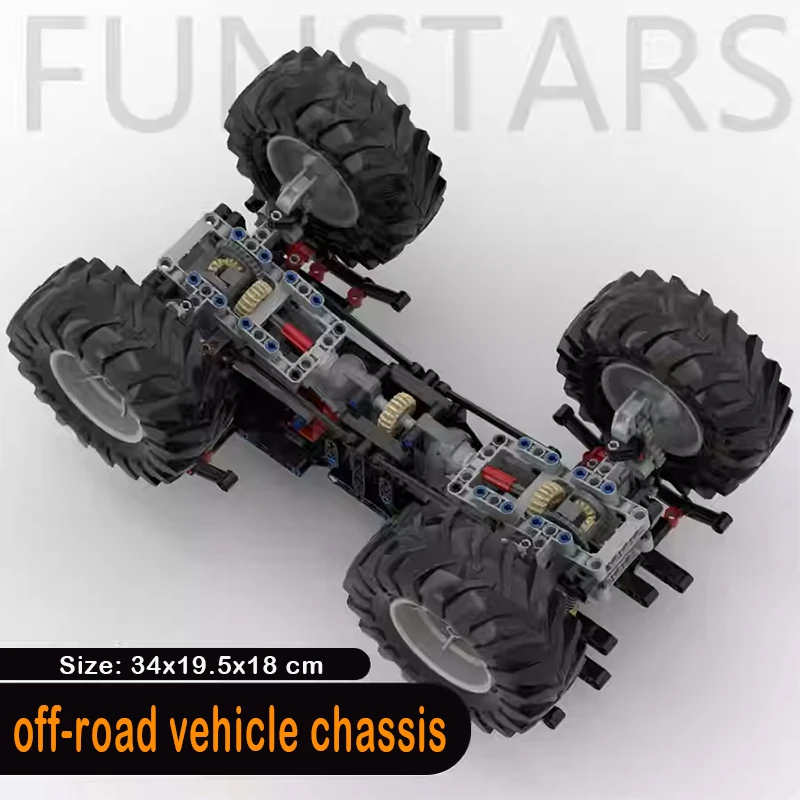 4WD التوجيه على الطرق الوعرة محور الهيكل اللبنات مع تعليق امتصاص الصدمات تعديل تسلق مركبة طفل لعبة تعليمية #3