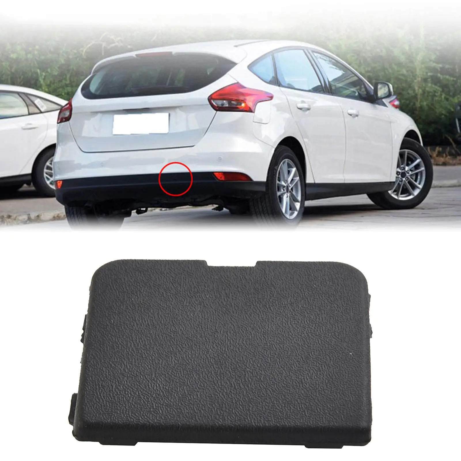 Car Replaces Durable High Performance Rear Bumper Tow Hook Cover Trailer Cover for Ford Focus Hatchback 2015-2018  2.36x2.17inch