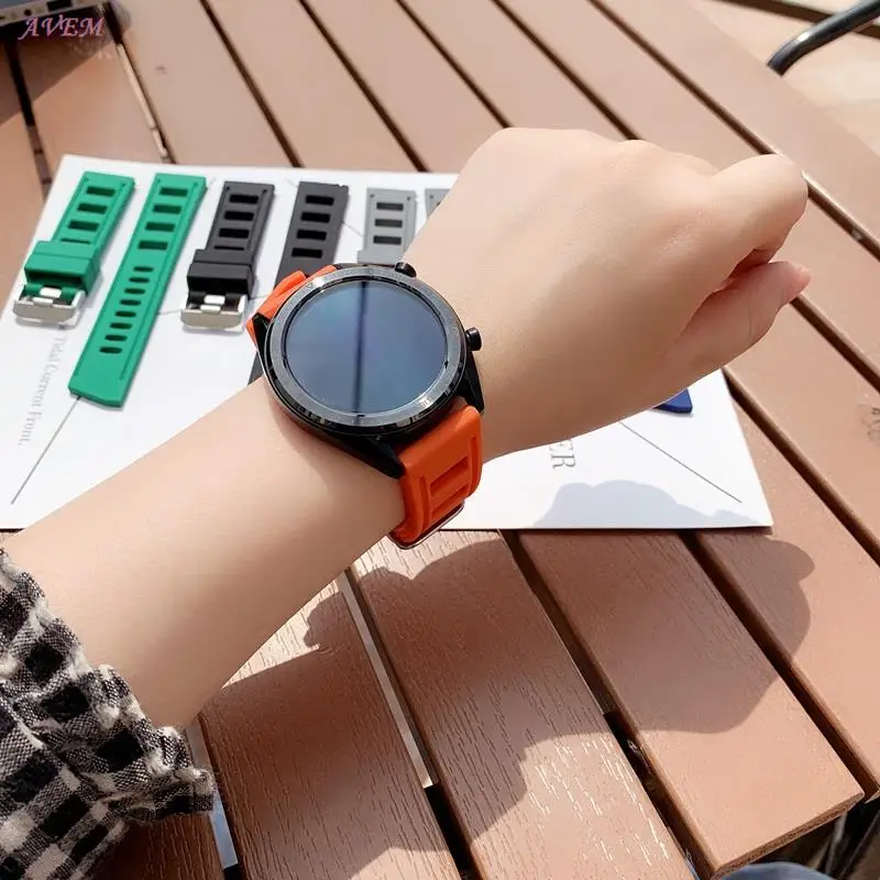 20mm 22mm Sport Silicone Watch Strap For Huawei watch GT 2e Smart Watch Replacement for Samsung S2 S3 WristBand Bracelet