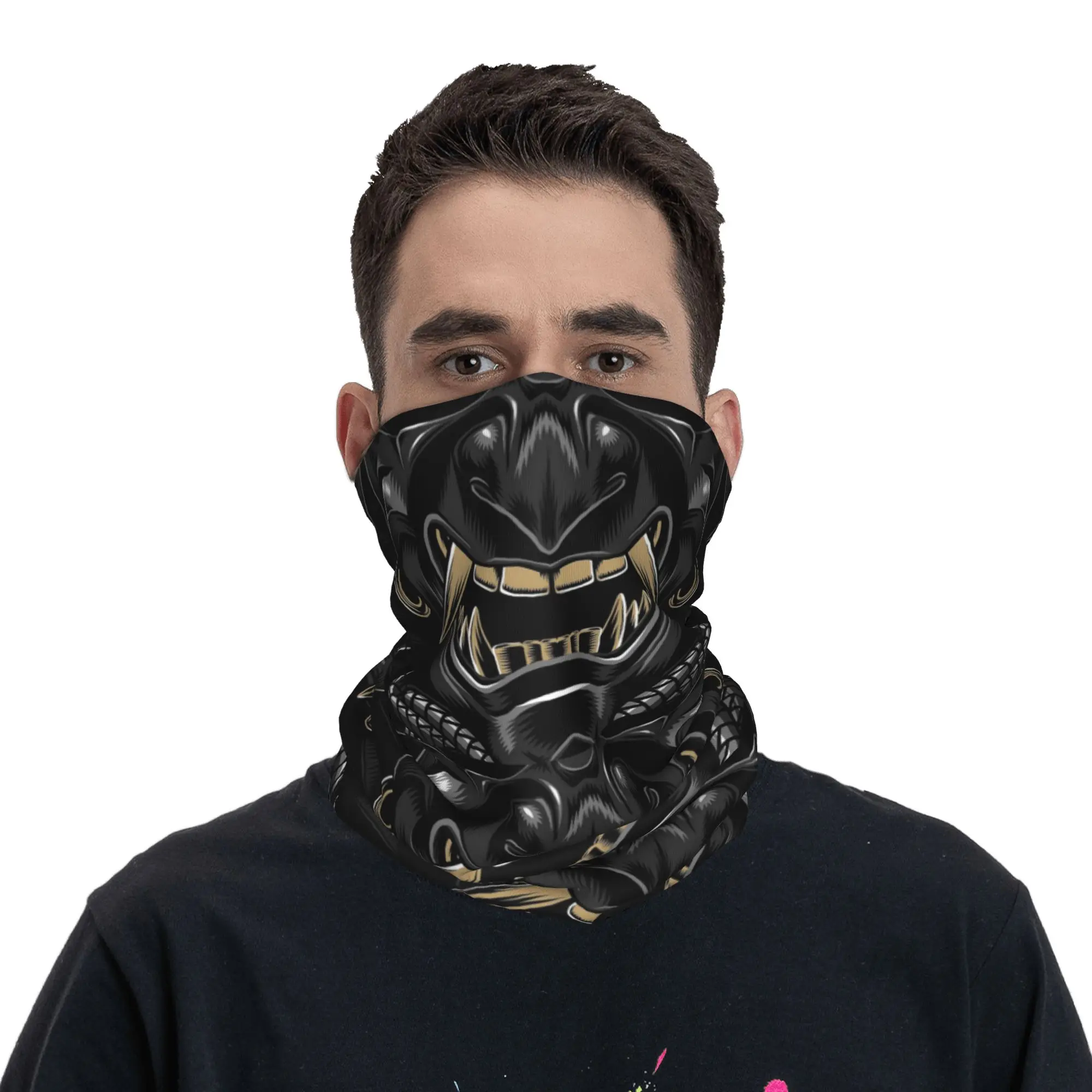 

Oni Japan Samurai Demon Bandana Neck Cover Printed Wrap Scarf Multi-use Cycling Scarf Fishing Unisex Adult All Season