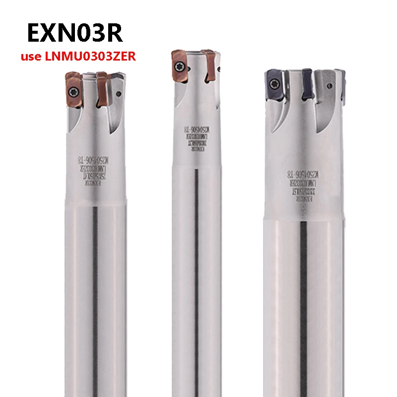 BEYOND CNC Machine Alloy Plane Milling Cutter Bar EXN03R EXN03R16D 17D 20D 21D 25D 26D 32D 2T 3T 4T LNMU0303ZER Carbide Inserts