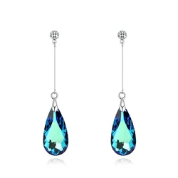 Original Crystal from Austria Water Drop Earrings For Women Earrings Fashion Long Dangle Earrings Wedding Christmas Jewelry