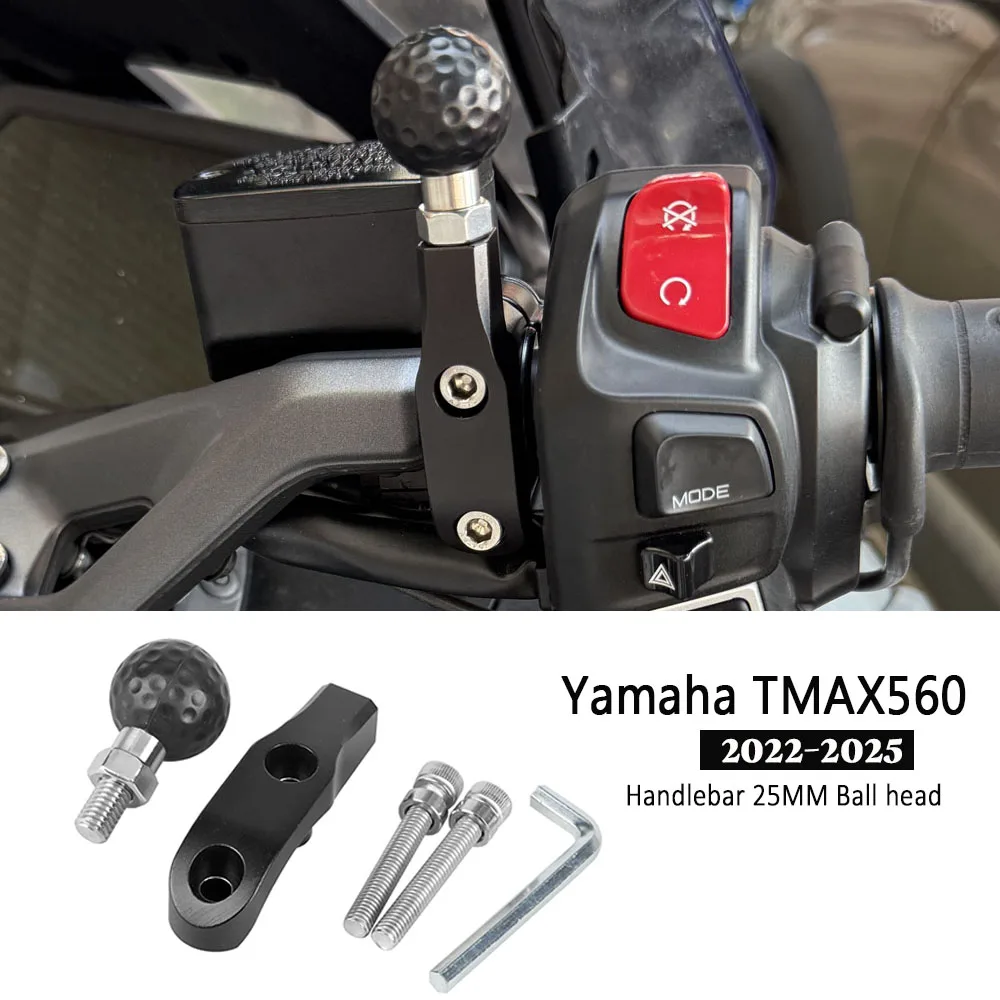 

Для Yamaha TMAX560 T-MAX560 2022 2023 2024 2025 руль мотоцикла 25 мм кронштейн с шаровой головкой, навигационный держатель для мобильного телефона