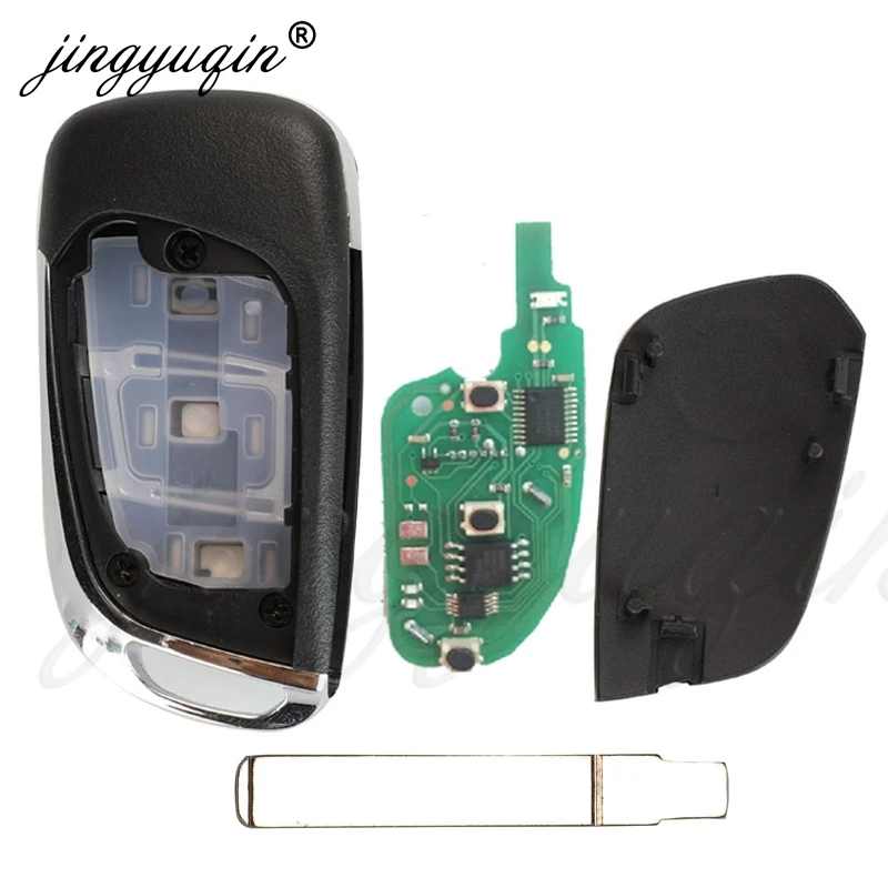 jingyuqin 433Mhz FSK with chip 2 Buttons Remote Key Fob Flip for Citroen DS3 Ce0523