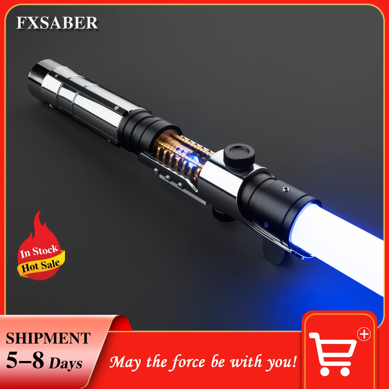 

FXSABER Led lightsaber Starkiller metal hilt heavy dueling blade infinite color changing lightsaber with sensitive smooth swing