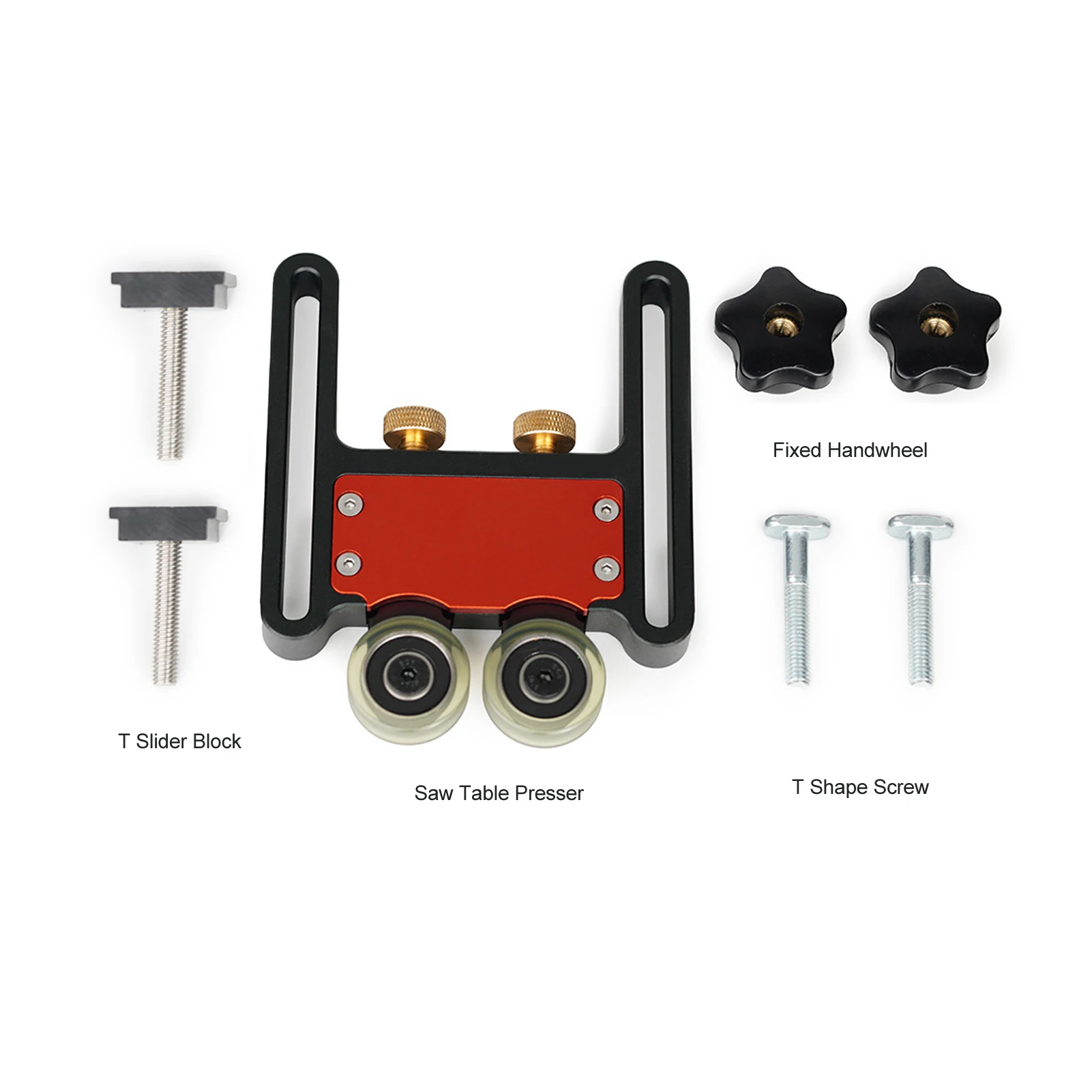 Rodillo de prensatelas para carpintería, sierra de mesa, riel estándar, altura ajustable, resistencia a la corrosión, sierras de escritorio