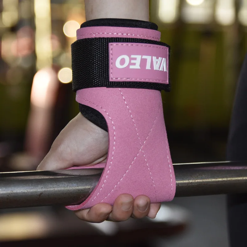 GOBYGO 1Pair Gym Palm Gloves Solid Adjustable Strength Training Grip Support Wrist Bands Pull-ups Bench Press Hard Pull-Up Bands