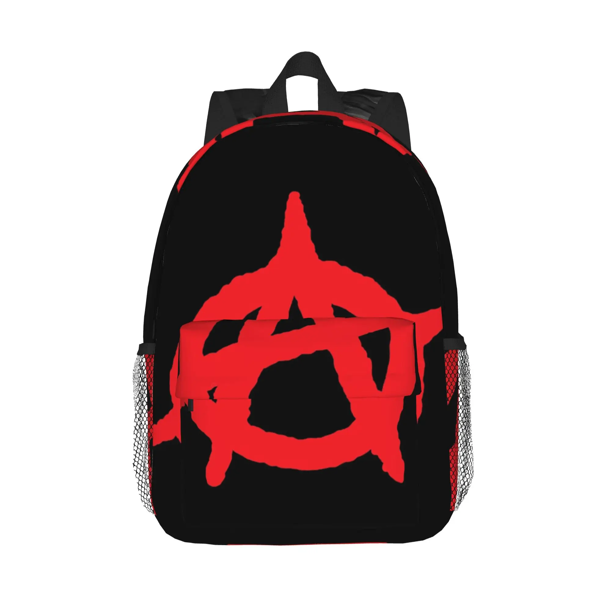 Red Anarchy Logo Large Backpack Hot Sale Daypack Large Capacity Boys Girls BookBag Shoulder Bags for Men Women School Bag