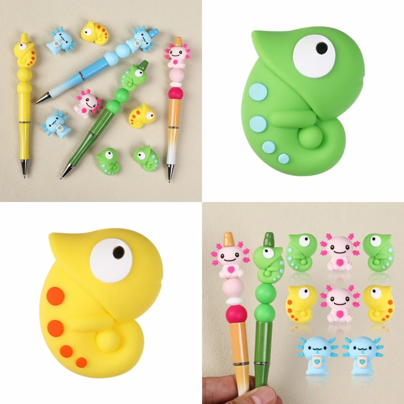 

5/10Pcs Silicone Beads 3D Cartoon Focal Beads Jewellery Making DIY Beaded Pen Keychain Bracelets Jewelry Accessories Chain