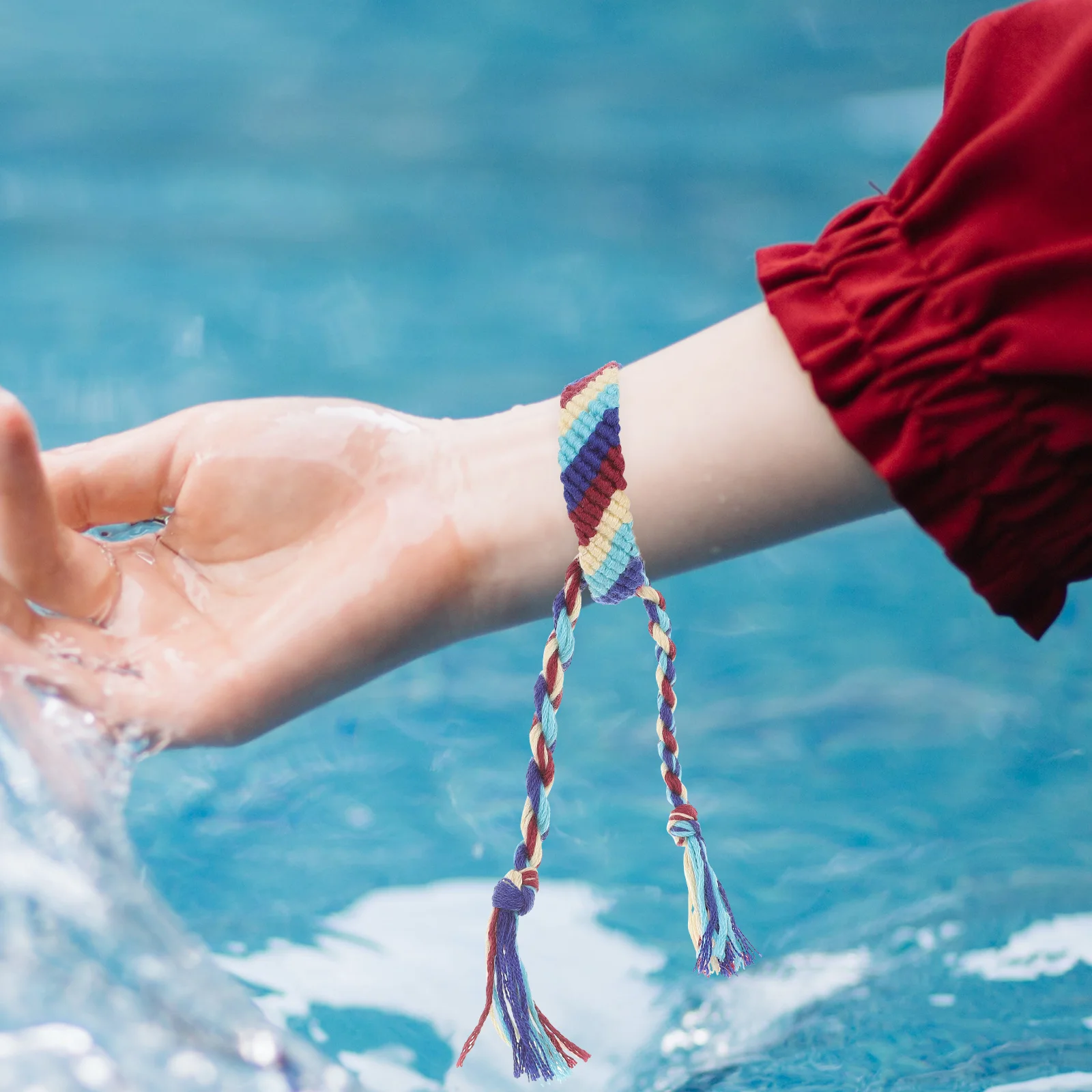 

10pcs Colorful Wrist Chain Ethnic Style Hand Knitting Bracelet For Women Friendship Gift Wrist Decor Accessory