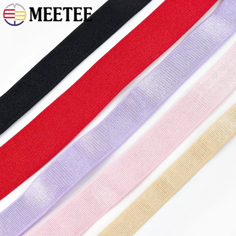 Meetee 5/10/20Meters Elastic Bands for Bra Straps 6-25mm Stretch Rubber Shoulder Belt Underwear Spring Ribbon Sewing Supplies