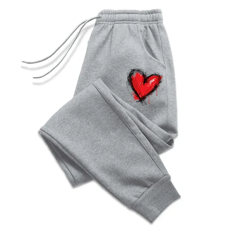 Womens Sweatpants Red Heart Printing Casual Trousers Jogging Sports Pants Outdoors Fashion Sportswear Daily Simple Street Pants