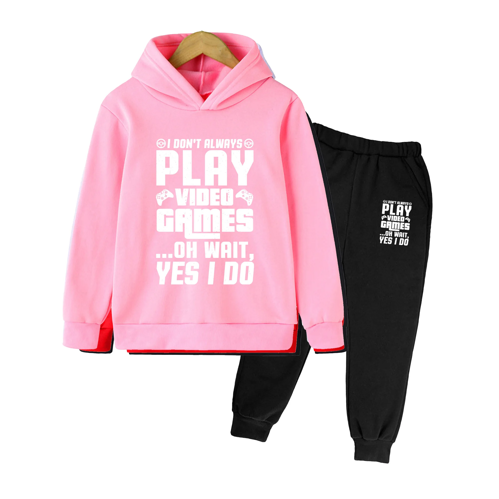 Kids Hoodie and Sweatpants Set, Cartoon Print Long Sleeve Outfit for Boys Girls, Casual Daily Wear