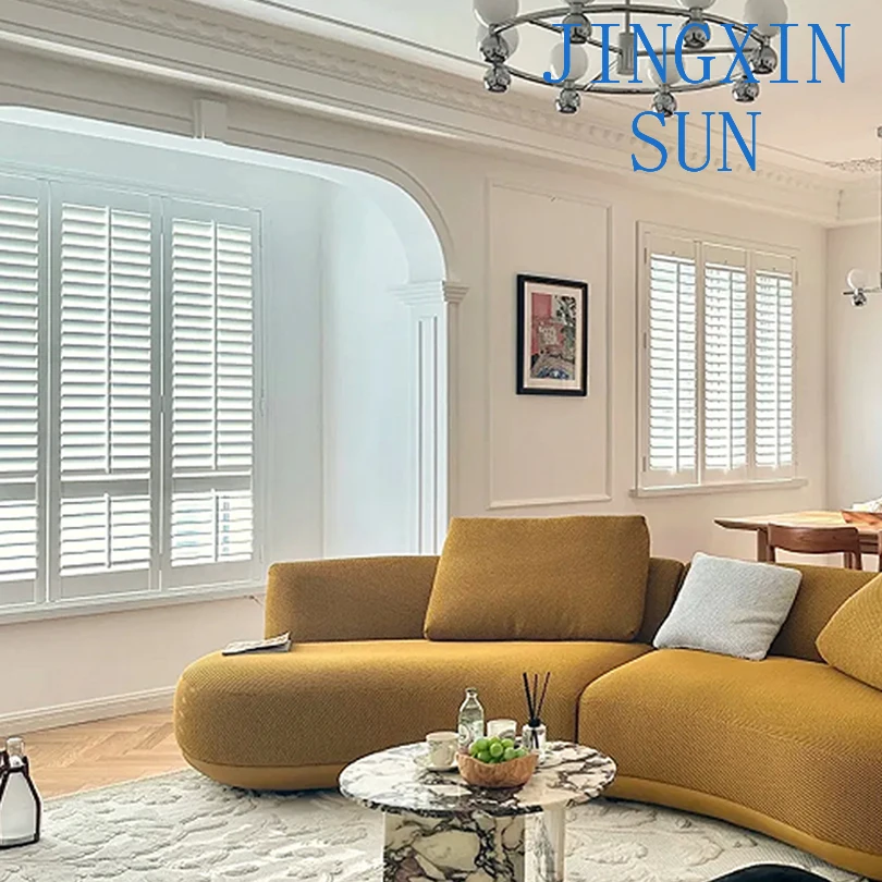 Basswood Wooden Decorative Window Planation Shutters Horizontal Paint Stainlour Louver