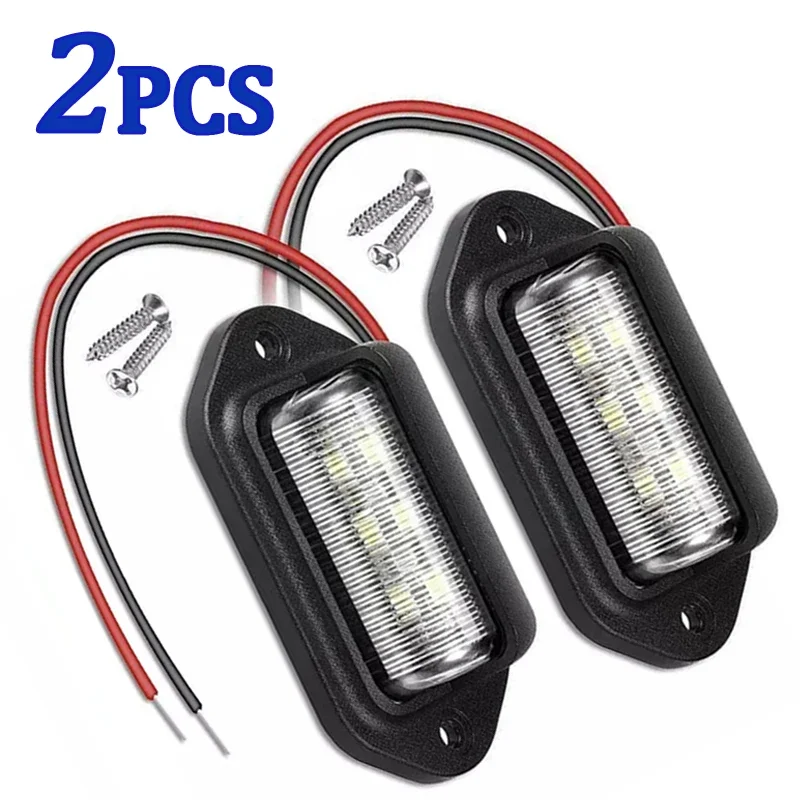 

2pcs Car License Number Plate Light White Bulbs License Plate Lights Universal Car SUV Truck Trailer Van Tag Step Lamp