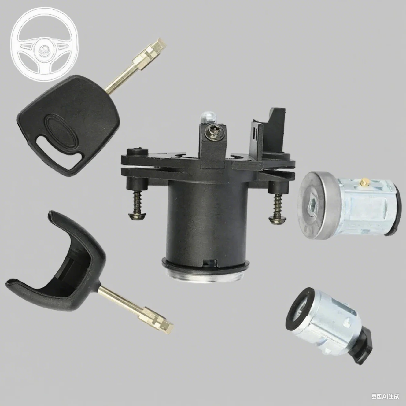 

Комплект цилиндров зажигания дверного замка автомобиля с двумя ключами 2S61A22050BM 1479660 2S61A22050BM для Ford Fiesta V 2001-2008 160*90*55 мм