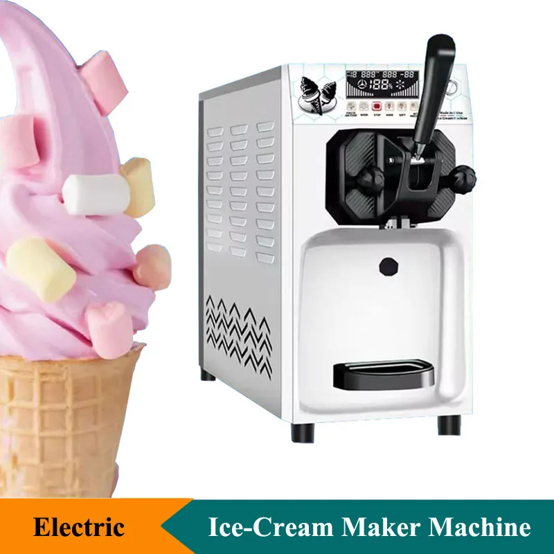 Single Head Soft Ice Cream Machine Automatic Freezer Yoghurt Ice Cream Machine With Precooling Preservation 8L Ice Cream Machine