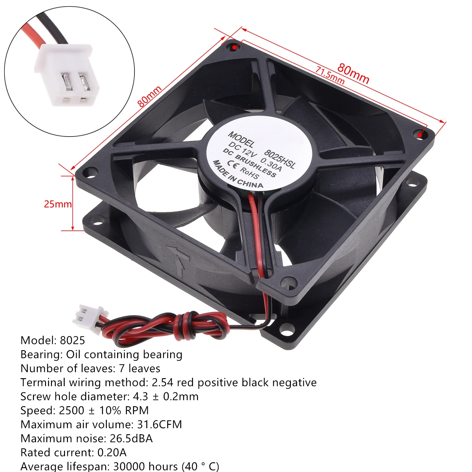 Geräuscharmer DC12V bürstenloser Ölgekühlter Lüfter, für Stromversorgung, Spielzeuggehäuse, verschiedene Größen verfügbar 2 3 4 5 6 7 8 9CM, geräuscharm – Detail 18