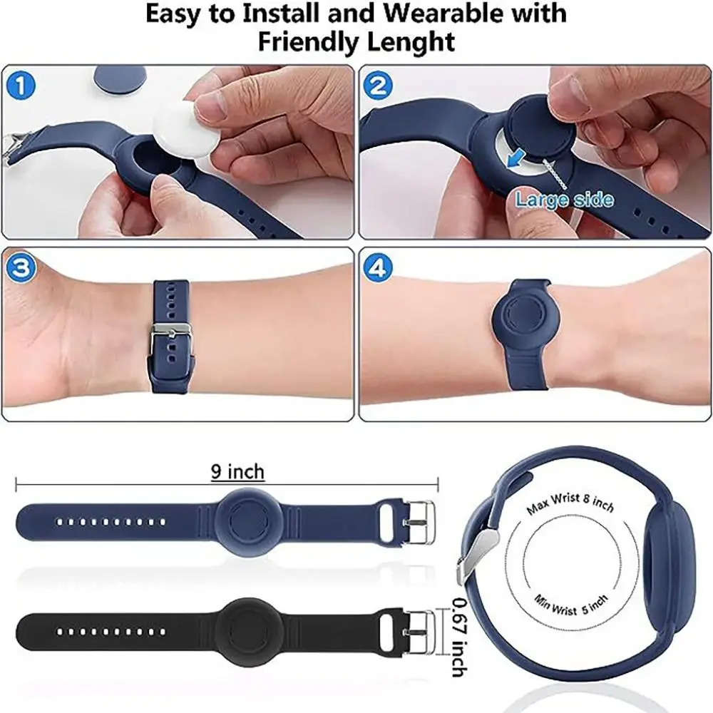 Zachte polsband Kinderen Horlogeband Lichtgewicht Waterdichte GPS Tracker Protector Siliconen Kind GPS Armband voor Air Tag